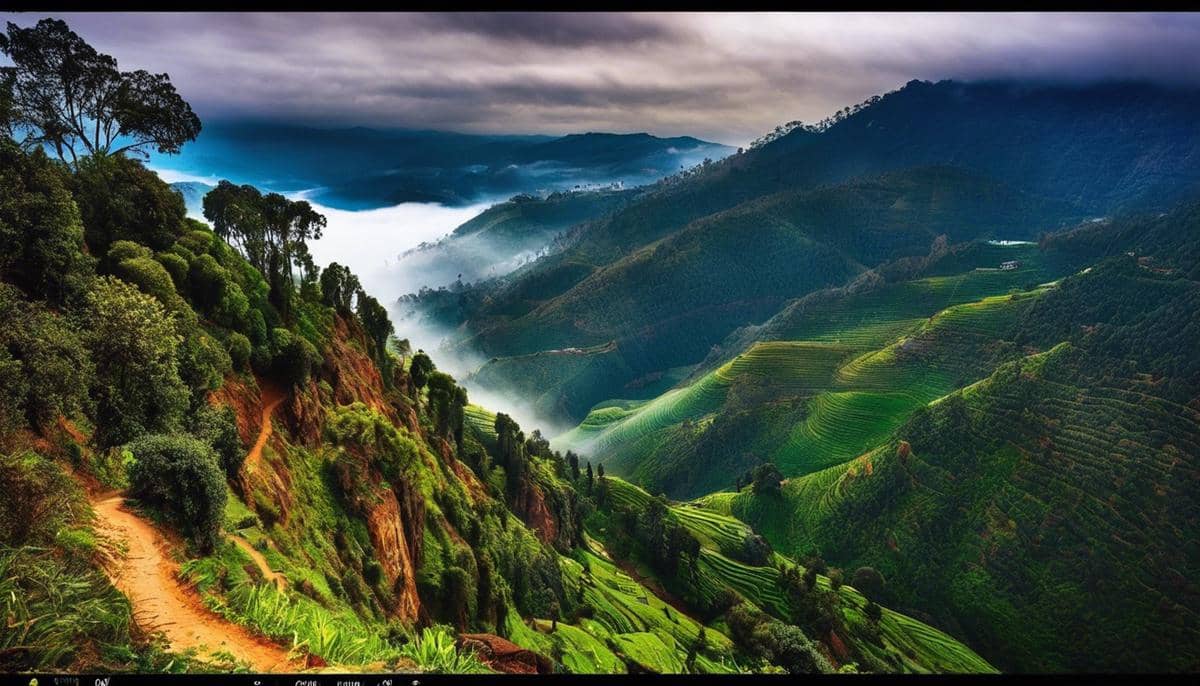 A stunning view of the misty mountains of Kodaikanal