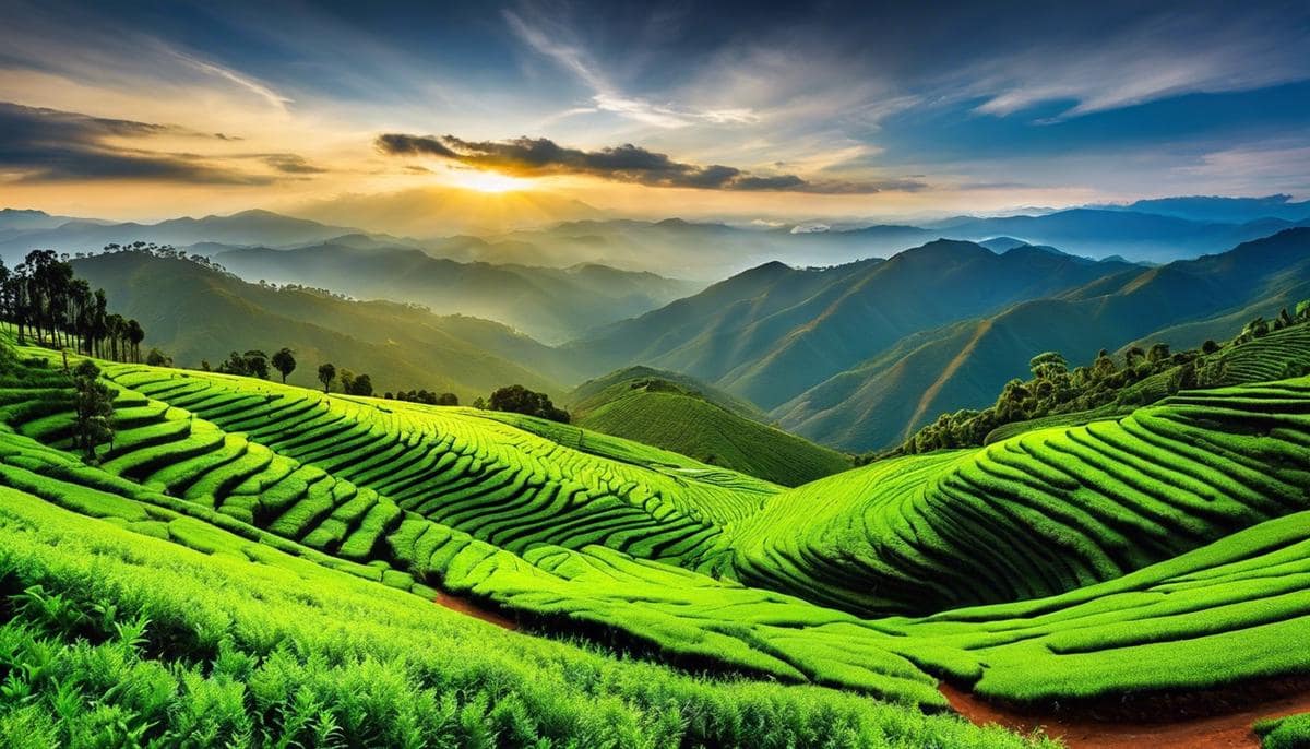 Image of a beautiful landscape with mountains and greenery, representing the journey from Kodai Road to Kodaikanal