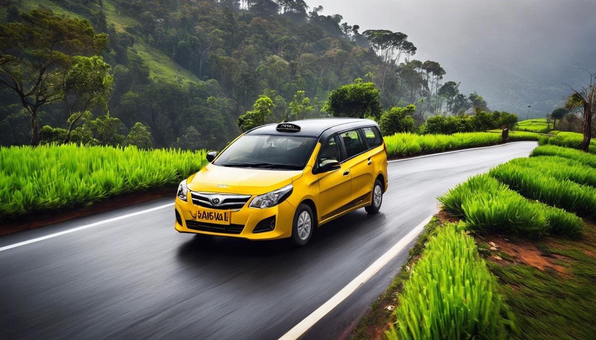 A picture of a Kodaikanal taxi service with dashes instead of spaces.