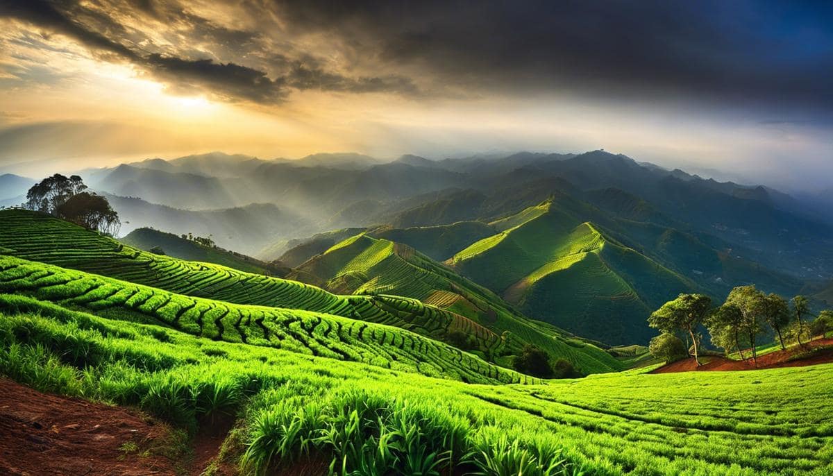 A photo of the journey from Palani to Kodaikanal, showing the rolling hills and natural beauty of the Western Ghats.